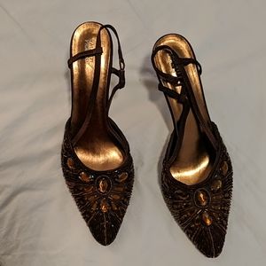 Gorgeous jeweled bronze shoes
